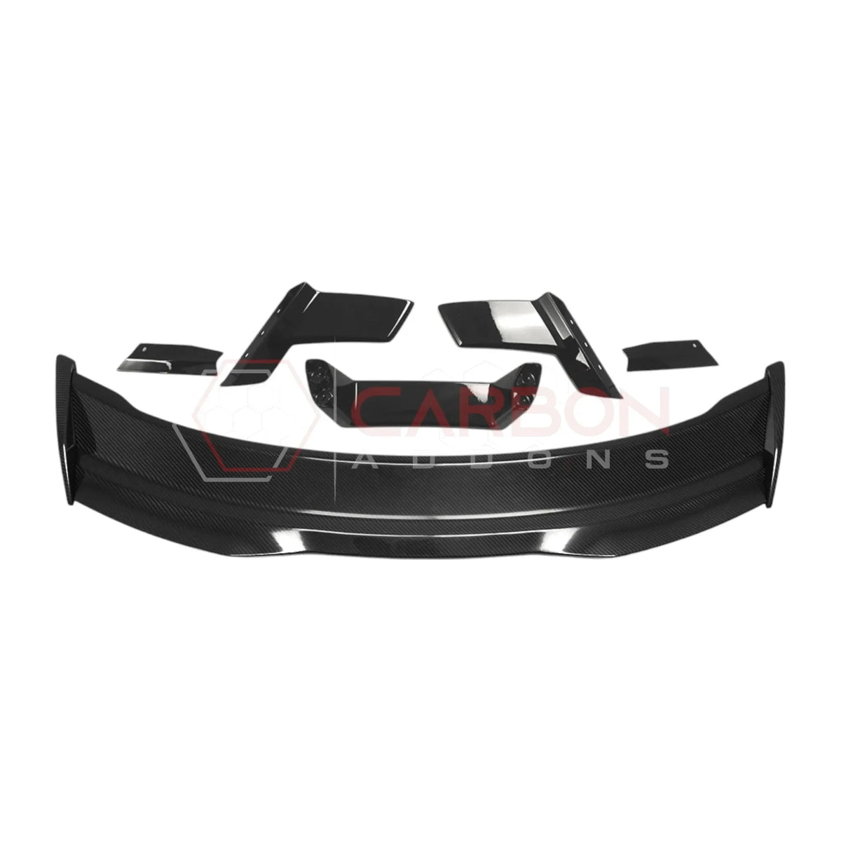 Dark Horse-Style Carbon Fiber Rear Spoiler with Integrated Gurney Flap for 2024+ Ford Mustang