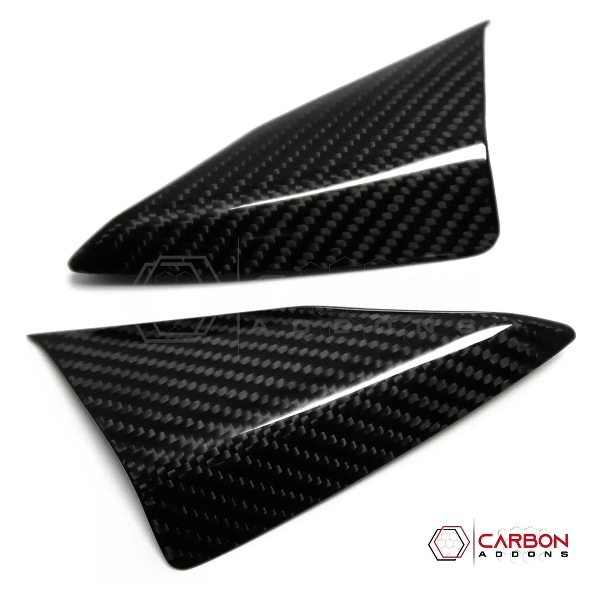 C8 Corvette Real Carbon Fiber Door Window A-Pillar Triangle Trim Covers | Interior Upgrade (2020–2027)