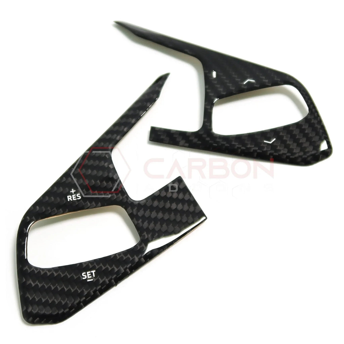C8 Corvette Real Carbon Fiber Steering Wheel Button Trim Covers | Interior Upgrade (2020–2027)