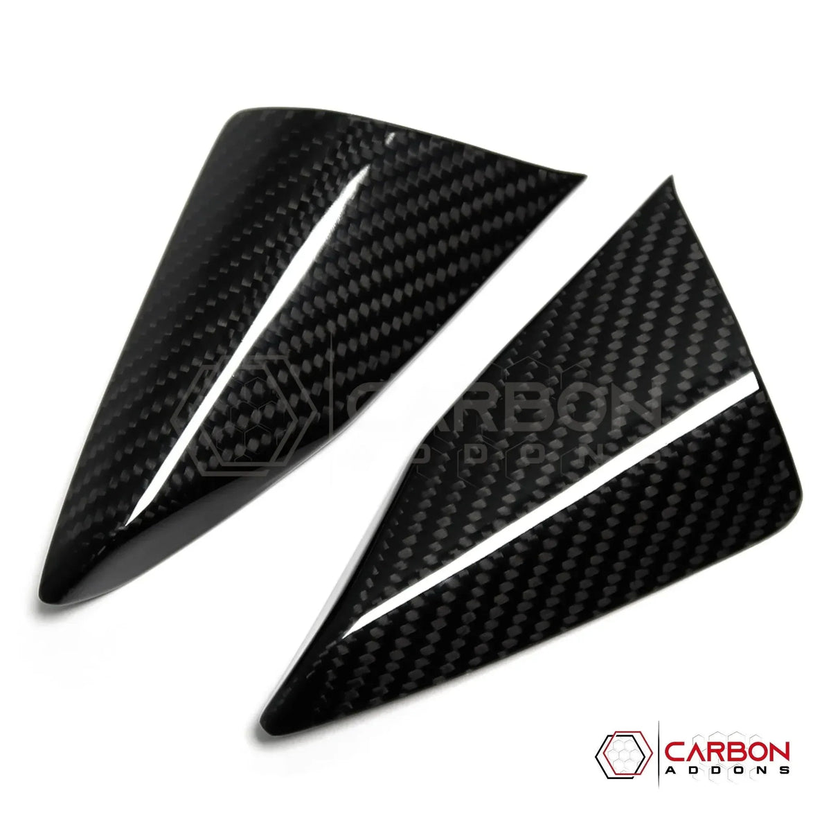 C8 Corvette Real Carbon Fiber Door Window A-Pillar Triangle Trim Covers | Interior Upgrade (2020–2027)
