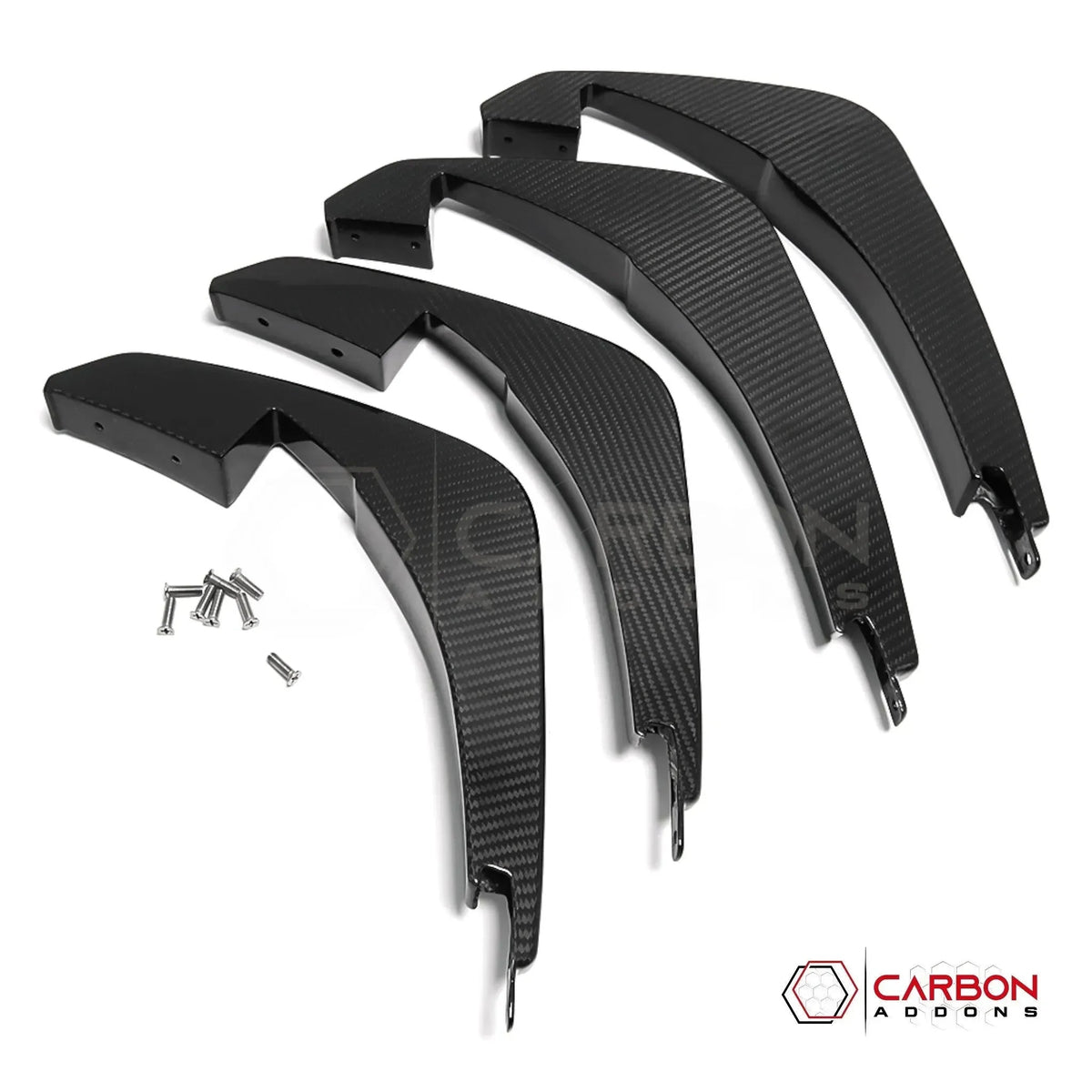 C8 Corvette Stingray Carbon Fiber Rear Diffuser Fins Add-On – Real Carbon Fiber Fin Accent Kit